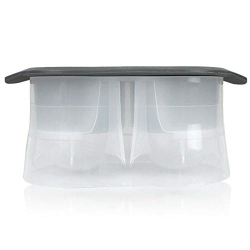 ISTAR Round Ice Cube Mold, Double 2.5 Inches Large Ice Balls Maker With Lid Silicone Ice Sphere Tray Suitable for Cocktails, Whiskey, Drink