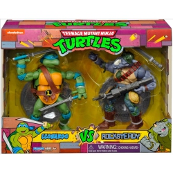 TMNT Teenage Mutant Ninja Turtles 6 Inch Action Figure Original Tv 2-Pack - Leonardo Vs Rocksteady