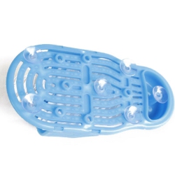 Bathroom Heel Care Exfoliating Foot Scrubber Brush Massage Slippers (Blue)