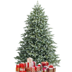 COSTWAY 7Ft Artificial Christmas Spruce Hinged Tree W/ 1260 Mixed Pe & Pvc Tips