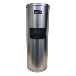 ROXTON Stainless Steel Floor Stand Wipes Dispenser, Built-In Trash Can, Suitable for Gyms, School, Offices & Commercial Space