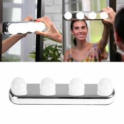 ISTAR Portable Led Lights for Vanity Mirror - Battery Operated Wireless Vanity Lights - Suction Cup Stick On 4 Super Bright Bulbs Led Vanity Light