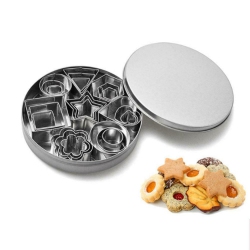 24pcs Stainless Steel Mini Cookie Cutter Set Baking Pastry Cutters Slicers