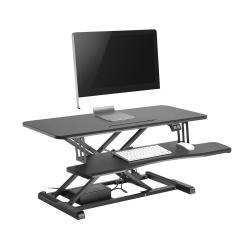 PRIMECABLES Electric Height Adjustable 37.4" Wide Sit-Stand Desk Converter Computer Desk for Monitor / Computer / Laptop