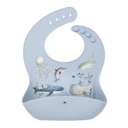 GLITTER AND SPICE Glitter & Spice Printed Silicone Bib - Ocean Adventures