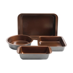 GIBSON Home Copper 4-Piece Bakeware Set