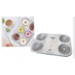 MARTHA STEWART 6-Cup Carbon Steel Doughnut Pan