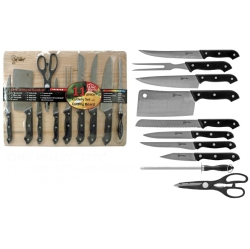 CHEF VALLEY 11-Piece Cutlery Set W/ Wood Cutting Board