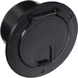 RV DESIGNER B113 Round Deluxe Cable Hatch - Black, 5.2" X 2.6
