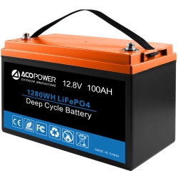 ACOPOWER 12V 100Ah Lifepo4 Deep Cycle Lithium Battery