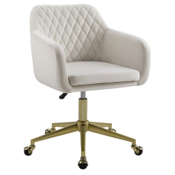 LINON HOME DECOR Linon Lyla Upholstered Quilted Office Chair In Off In White