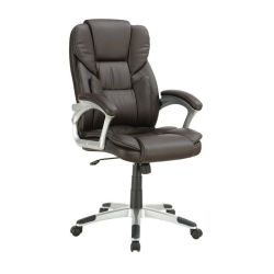 BOWERY HILL Lumbar Support Office Chair In In Brown