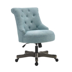SCRANTON & CO Swivel Fabric Upholstered Office Chair In In Light Blue