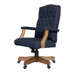 BOSS OFFICE PRODUCTS Traditional Executive Chair In Denim Linen In Blue