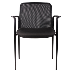 BOSS OFFICE PRODUCTS Mesh Guest Chair With Casters In In Black