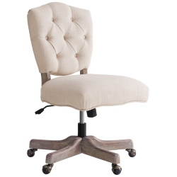 RIVERBAY FURNITURE Tufted Swivel Office Chair In In White