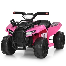 COSTWAY 6V Kids Atv Quad Electric Ride On Car Toy Toddler W/led Light&mp3