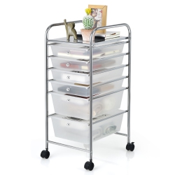 COSTWAY 6 Drawer Rolling Storage Cart Scrapbook Paper Office Organizer