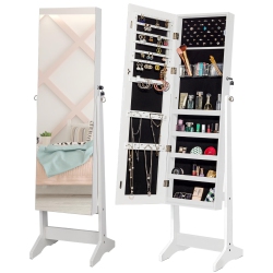 VISCOLOGIC Melanie Stand Jewelry Cabinet Mirror In White