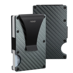 NAVOR Aluminum Carbon Fiber Wallet, Slim Money Clip, Minimalist Carbon Fiber Rfid Blocking Front Pocket Wallet, Metal Wallet, Business Card Holder