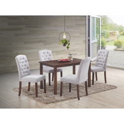 QUEENSONS Ingrid Light 5PC Solid Wood Dining Set In Grey