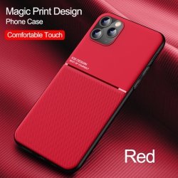 MEDALIN Slim Leather Magnetic Texture Slim Matte Back Phone Cove Cases for Iphone 13 (Red)
