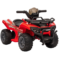 AOSOM 6V Kids Atv Quad, 4 Wheeler Battery Powe Electric Ride On Car With Music, Forward, for Boys And Girls Ages 18-36 Months In Red