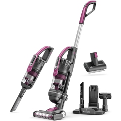 ROOMIETEC Roomie Tec Alpha Professional Cordless Upright Vacuum Cleaner, 22Kpa Ultra Powerful Suction, Stainless Steel + Hepa Filter, Pet Friendly