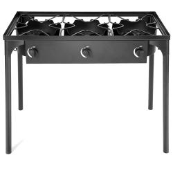 GYMAX Outdoor 3-Burner Stove High Pressure Propane Gas Camp Stove 225, 000 Btu