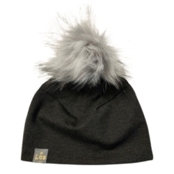 LOX LION Single Pom Pom Bamboo Beanie - (Xs, 0-3 Months) In Black
