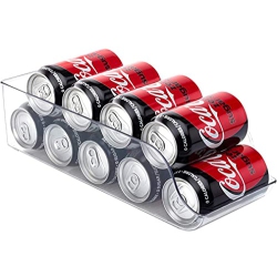 JINAMART (Set Of 1) Refrigerator Organizer Bin Pop Soda Can Beverage Holder for Fridge, Kitchen, Countertops, Cabinets - Clear Plastic Can Dispenser