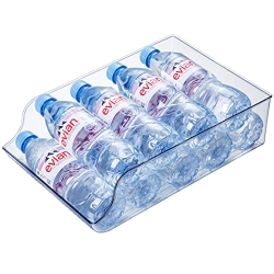 JINAMART Wide Plastic Kitchen Water Bottle Storage Organizer Tray Rack - Holder And Organizer for Refrigerators, Freezers, Cabinets, Pantry(Set Of 1)
