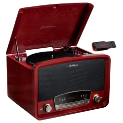 ELECTROHOME Kingston Vintage Vinyl Record Player - Turntable Bluetooth Radio CD Aux USB Vinyl to Mp3 With 32GB USB Drive