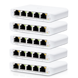 UBIQUITI Unifi Flex Mini 5-Port Managed Gigabit Ethernet Switch Powered By 802.3Af/at Poe - 5-Pack - In White