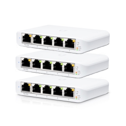 UBIQUITI Unifi Flex Mini 5-Port Managed Gigabit Ethernet Switch Powered By 802.3Af/at Poe - 3-Pack - In White