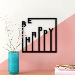 JV HOME Happy Metal Wall Art Collection Hanging Wall Décor Home Decoration Metal Accents for Living Room, Bedroom, Garden, Bathroom, Fence 16X16 Inch