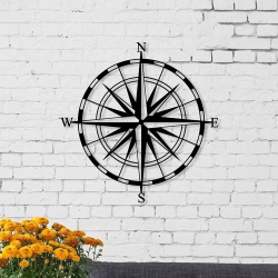 JV HOME Compass Metal Wall Art Collection Hanging Wall Décor Home Decoration Metal Accents for Living Room, Bedroom, Garden, Bathroom, Fence 18X18