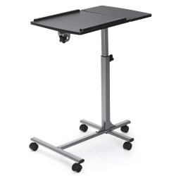 GYMAX Mobile Laptop Stand On Wheels Height Adjustable Overbed Sofa Side Table