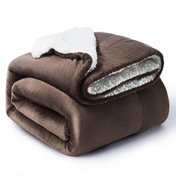 BEDSURE Sherpa Throw Blanket - Fuzzy Soft Blanket, Plush Microfiber Blanket, Throw Size (50X60 Inches) In Brown