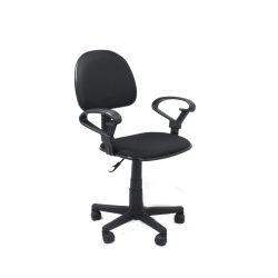XTECH Office Chair Cloth Contemporary Style With Wheels & Height Adjustment With Armrests In Black