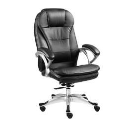 XTECH Office Chair Executive Comfort Padded Lumbar And Headrestwith Arm Rests - Dual Wheels \w Chrome Base & Foot Rest Height Adjustment High