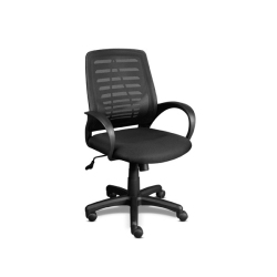XTECH Office Chair Aerochair Executive Mesh Back Lumbar Armrests Adjustable Height Wheels - In Black