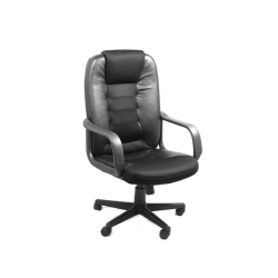 XTECH Office Chair Toulouse Excecutive Lumbar Cushioned Support - Armrests Adjustable Height - Wheels - In Black