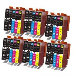 MAX SAVING - 6 Set (30 Ink) Pgi-270Xl, Cli-271Xl (Pbk, K, C, M, Y) Compatible Ink Cartridge for Canon Pgi270Pbk, Cli271Bk, Cli-271C, Cli-271M