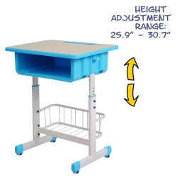 BOOST INDUSTRIES Kids Desk Qd60-Blu Height Adjustable Children's Desk (Blue) - Refurbished (Good)