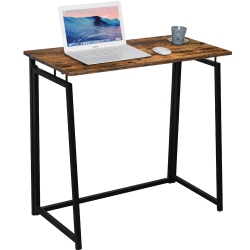MOUSTACHE Compact Foldable Computer Desk, 31 Inch No-Assembly Writing Desk Stable Metal Frame for Home Office
