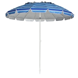TOPBUY Patiojoy 8 Ft Patio Beach Umbrella Sun Shelter W/sand Anchor & Tilt Air Vent for Garden Beach Backyard In Navy