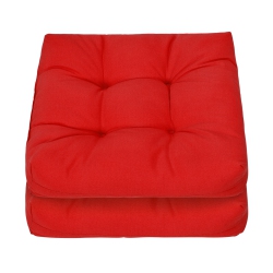 GYMAX Set Of 2 Square Seat Chair Cushion Pad Waterproof Indoor Outdoor In Red