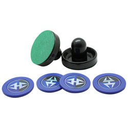 Hathaway 3.75" Striker and 2.87" Puck Air Hockey Set - Black/Blue