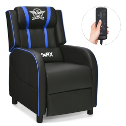 TOPBUY Pu Leather Gaming Recliner Chair Single Massage Lounge Sofa With Lumbar Cushion